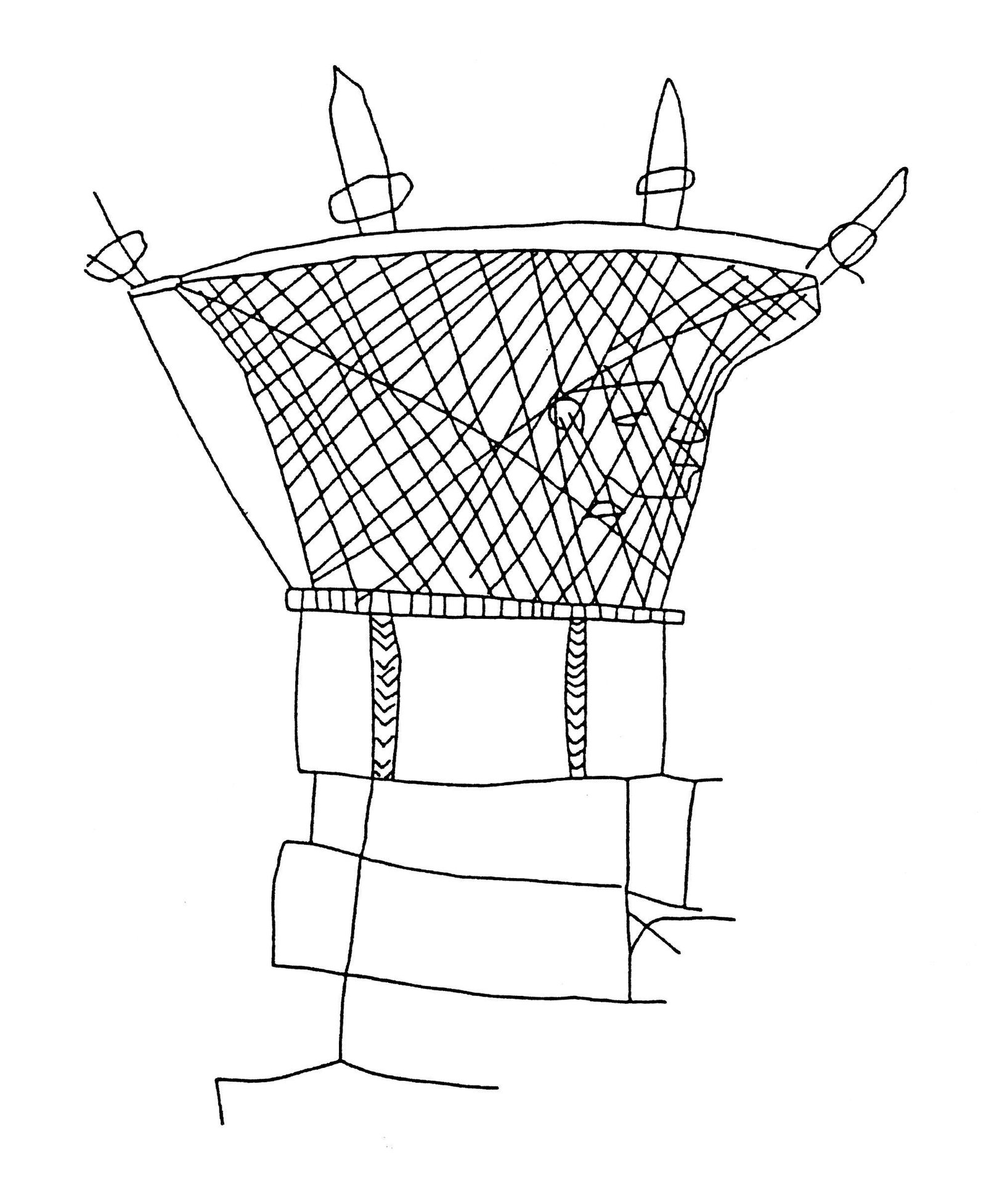 edificio con cubierta de material perecedero